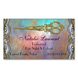 Elegant Professional Scissor Chic Blade Magnetic Business Card