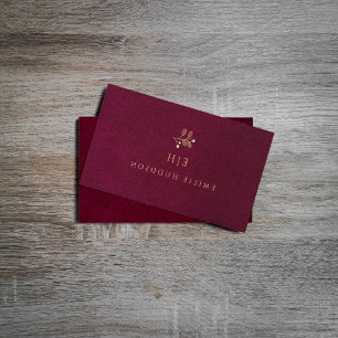 Elegant Professional Simple Burgundy Business Card