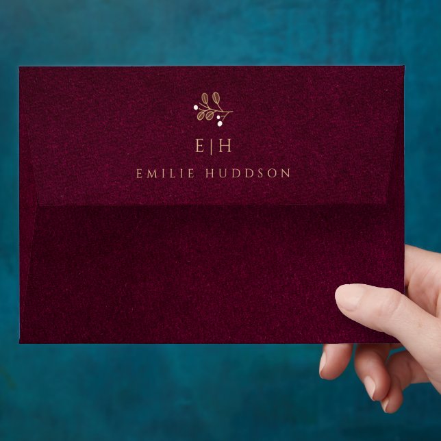Elegant Professional Simple Burgundy Envelope (Hand)