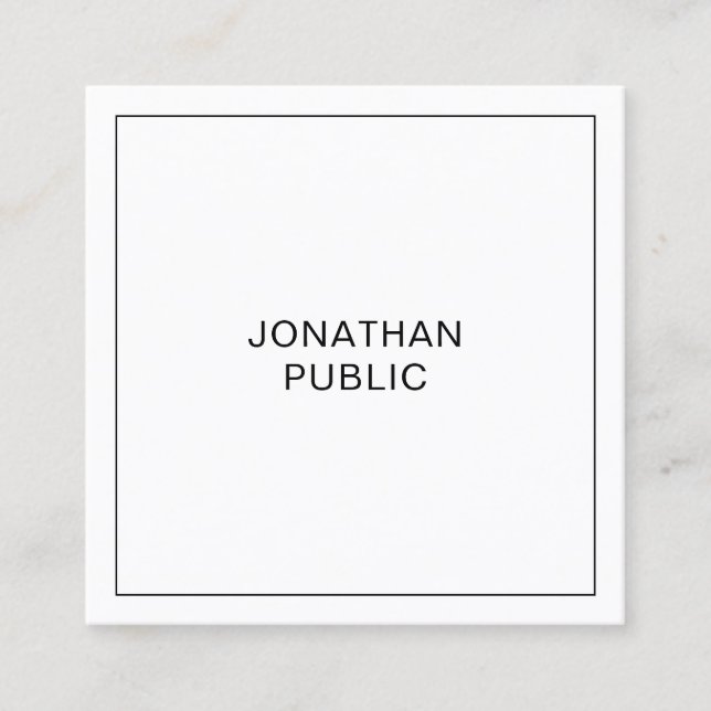 Elegant Professional Simple Modern Template Square Business Card (Front)