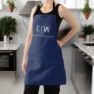 Elegant Professional Simple Monogram Minimalist Apron