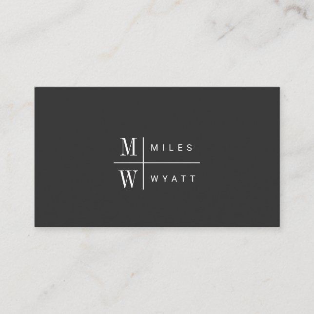 Elegant Professional Simple Monogram Minimalist  Business Card (Front)