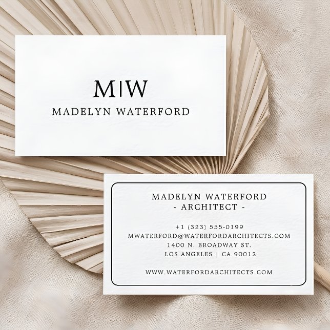 Elegant Professional Simple Monogram Minimalist  Business Card (Elegant Professional Simple Monogram Minimalist Business Card)