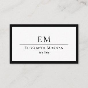 Elegant Professional Simple Monogram Minimalist Business Card