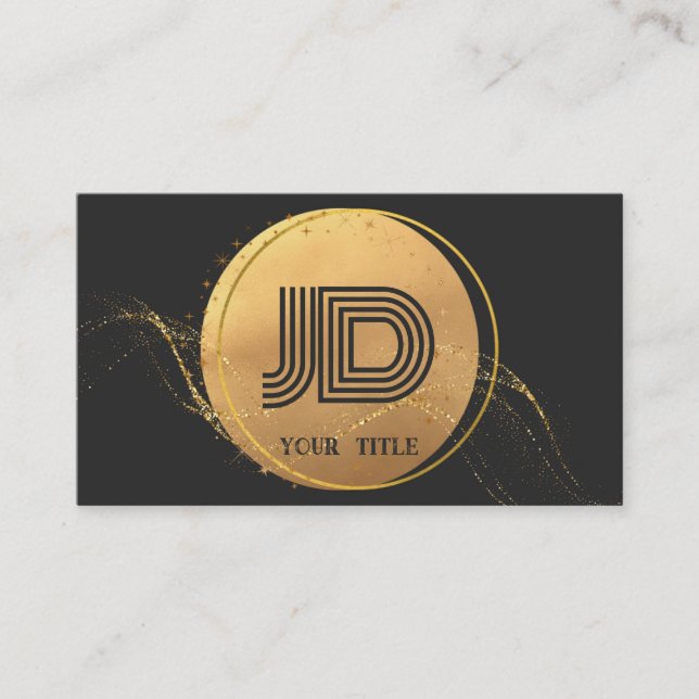 Elegant Professional Simple Monogram Minimalist Business Card (Front)