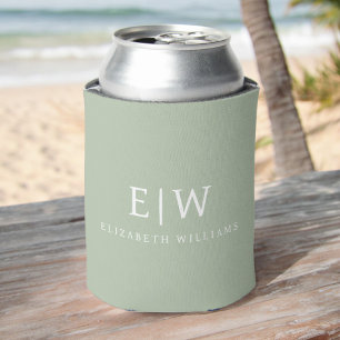 Elegant Professional Simple Monogram Minimalist Can Cooler