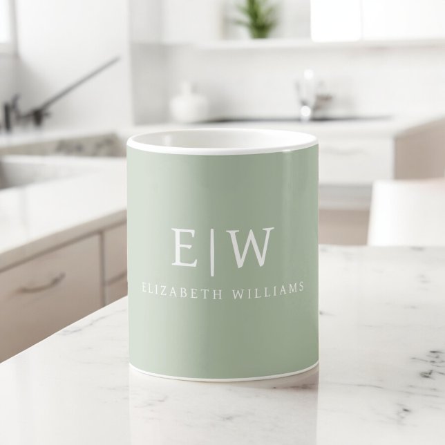 Elegant Professional Simple Monogram Minimalist Coffee Mug (Creator Uploaded)