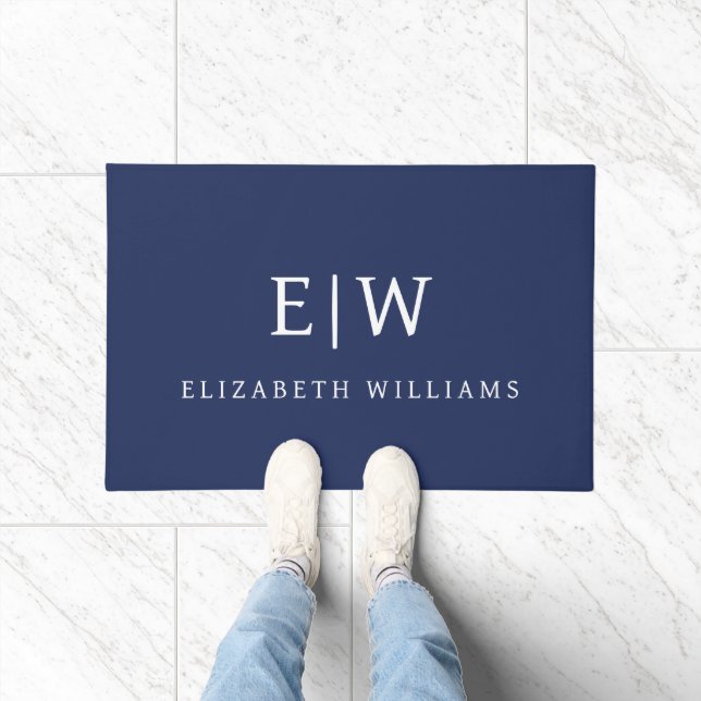 Elegant Professional Simple Monogram Minimalist Doormat (Indoor)