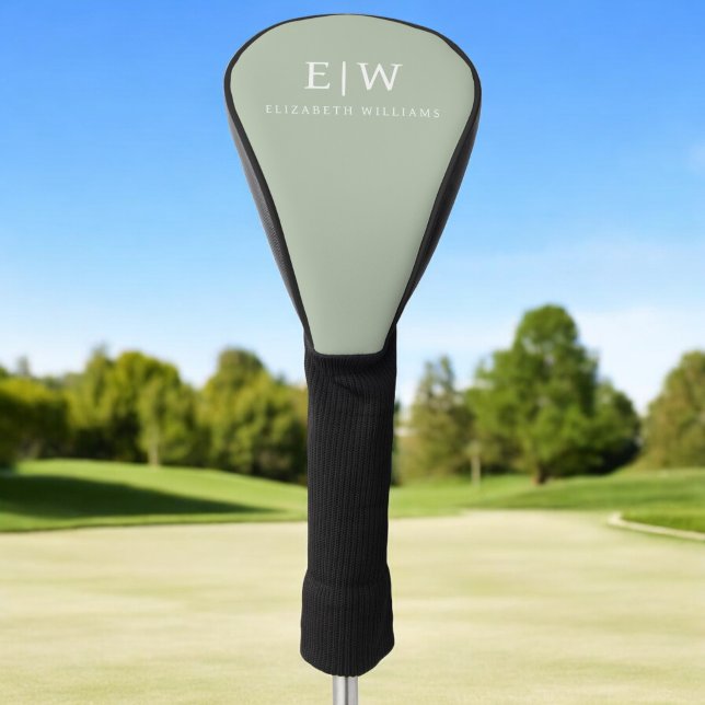 Elegant Professional Simple Monogram Minimalist Golf Head Cover (Creator Uploaded)