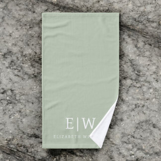 Elegant Professional Simple Monogram Minimalist Hand Towel