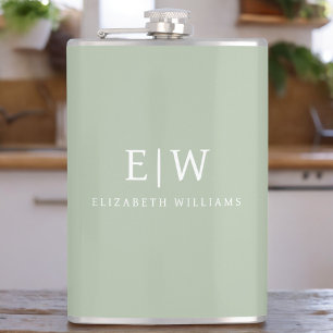 Elegant Professional Simple Monogram Minimalist Hip Flask