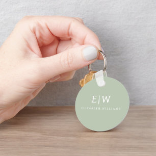 Elegant Professional Simple Monogram Minimalist Key Ring