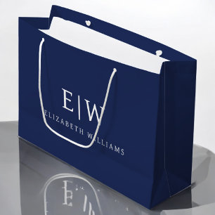 Elegant Professional Simple Monogram Minimalist Large Gift Bag