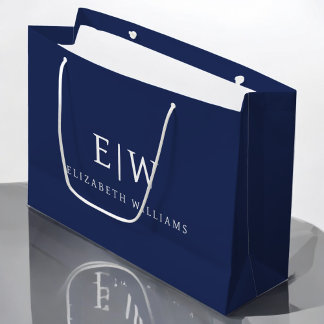 Elegant Professional Simple Monogram Minimalist Large Gift Bag