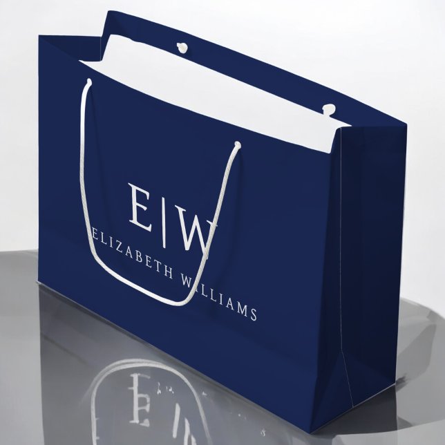 Elegant Professional Simple Monogram Minimalist Large Gift Bag (Creator Uploaded)