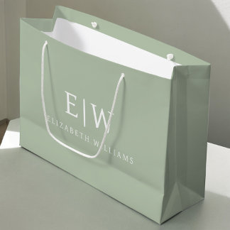 Elegant Professional Simple Monogram Minimalist Large Gift Bag
