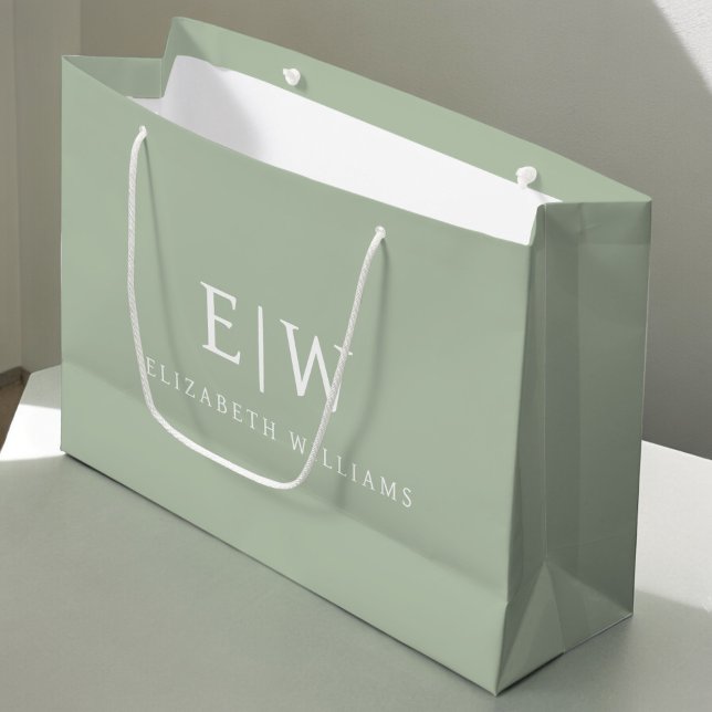 Elegant Professional Simple Monogram Minimalist Large Gift Bag (Creator Uploaded)