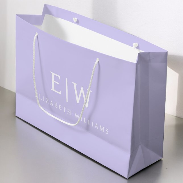 Elegant Professional Simple Monogram Minimalist Large Gift Bag (Creator Uploaded)