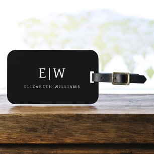 Elegant Professional Simple Monogram Minimalist Luggage Tag