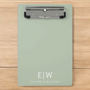 Elegant Professional Simple Monogram Minimalist Mini Clipboard