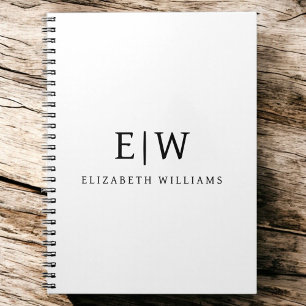 Elegant Professional Simple Monogram Minimalist Notebook