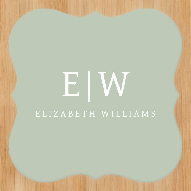 Elegant Professional Simple Monogram Minimalist Paper Coaster (Creator Uploaded)