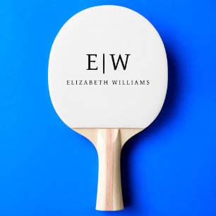 Elegant Professional Simple Monogram Minimalist Ping Pong Paddle