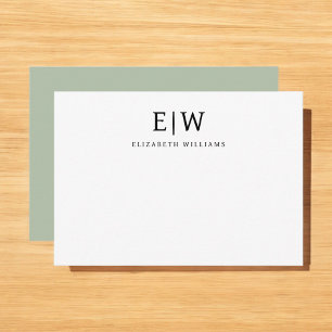 Elegant Professional Simple Monogram Minimalist Thank You Card