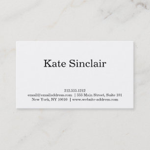 Elegant Professional Simple Plain Black & White Business Card