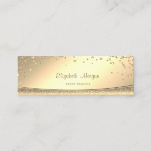 Elegant Professional Stylish Gold Diamonds Mini Business Card