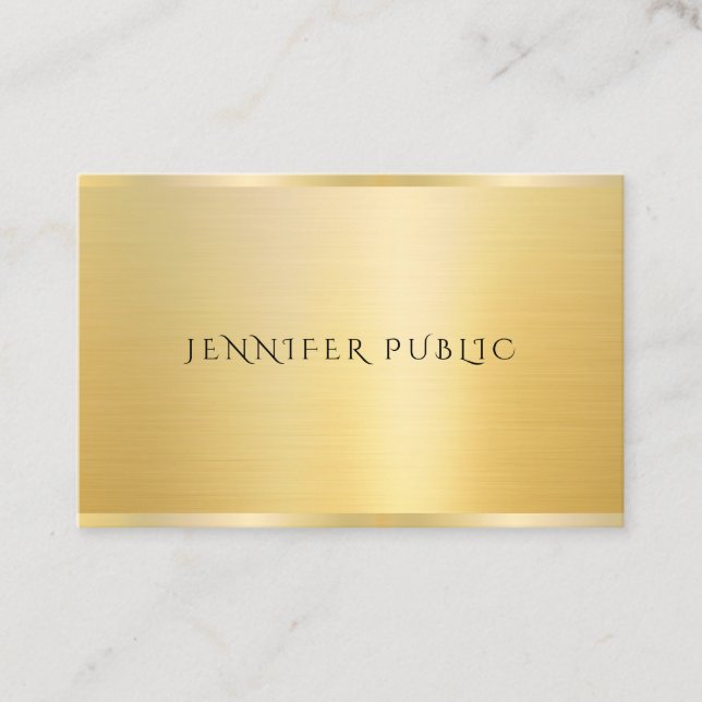 Elegant Professional Template Modern Faux Gold Business Card (Front)