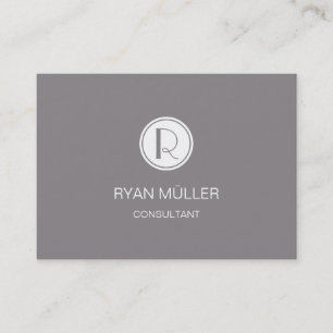 Elegant Professional Titanium and Monogram Business Card
