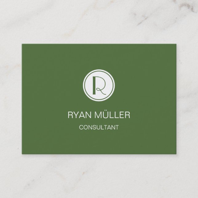 Elegant Professional Treetop and Monogram Business Card (Front)