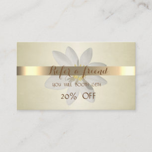 Elegant Professional,White Daisy  Referral Card