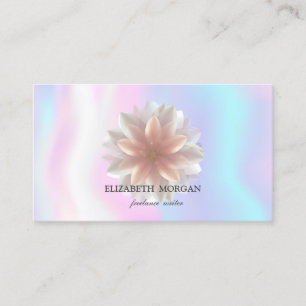 Elegant Professional White Lotus,Holographic  Business Card