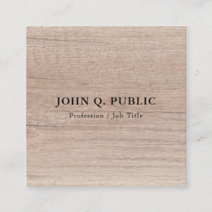 Elegant Professional Wood Look Custom Template Square Business Card
