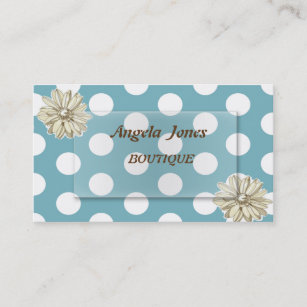 Elegant  Proffesional Polka Dots, Flowers Business Card