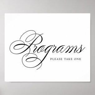 Elegant Programs Black Script   Horizontal Table Poster