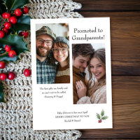 Elegant Promoted to Grandparents Christmas Photo