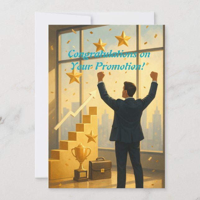 Elegant Promotion Congratulations Card (Front)