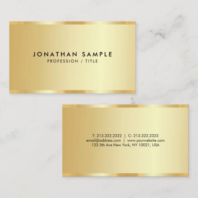 Elegant Promotional Template Luxury Gold Look Business Card (Front/Back)