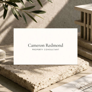Elegant Property Consultant Luxury Minimal Ivory Business Card