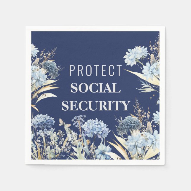 Elegant Protect Social Security Anti Trump Napkin (Front)