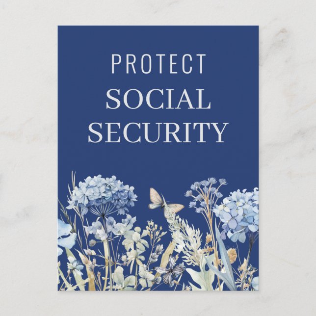 Elegant Protect Social Security Political Postcard (Front)