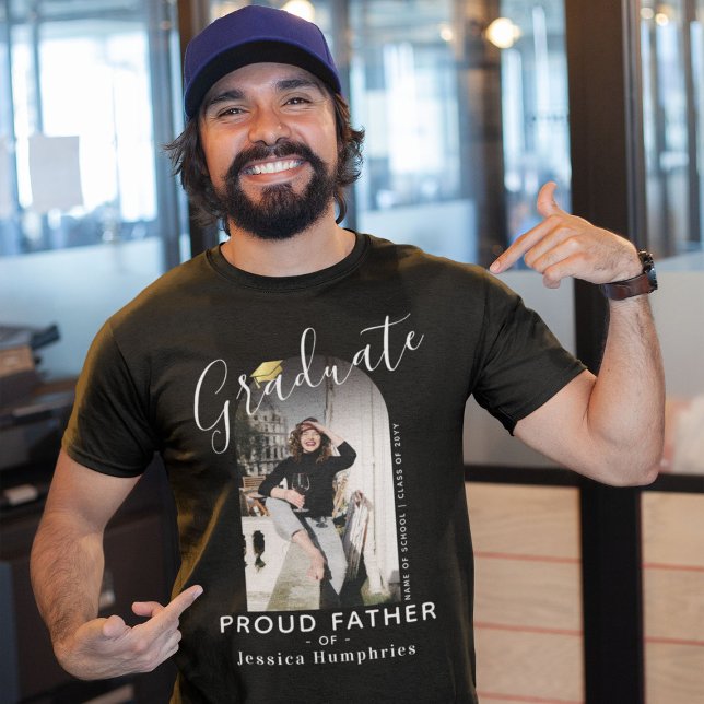 Elegant Proud Father of the Graduate Arch Photo T-Shirt (Creator Uploaded)