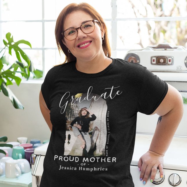 Elegant Proud Mother of the Graduate Arch Photo T- T-Shirt (Creator Uploaded)