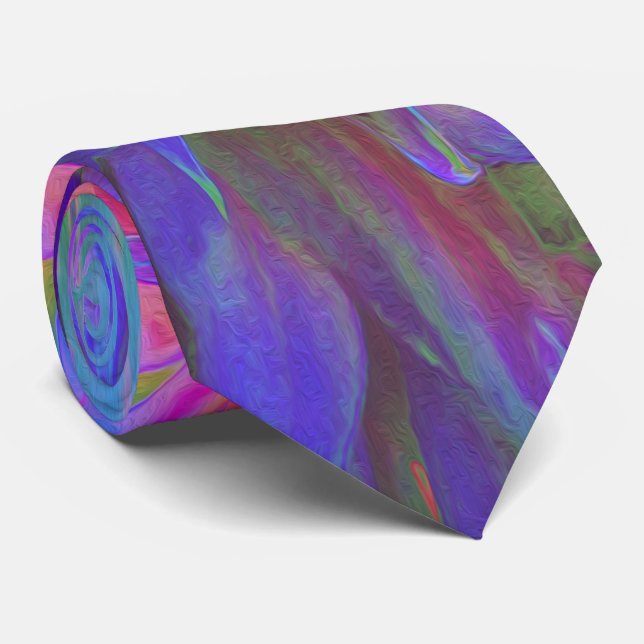 Elegant Psychedelic Decorative Dahlia Flower Tie (Rolled)