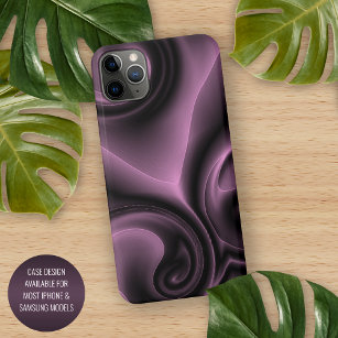Elegant Psychedelic Purple Swirls Art Pattern iPhone 12 Case