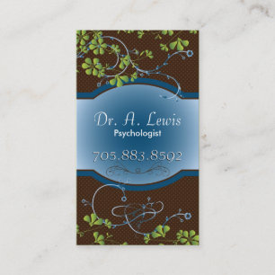 Elegant Psychologist Business Card - Brown Floral