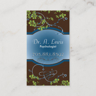 Elegant Psychologist Business Card - Brown Floral